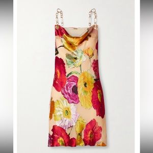 NWT CULT GAIA Nerida embellished floral-print silk-blend devoré satin mini dress